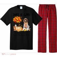 Funny Just A Girl Who Loves Fall And German Shorthaired Pointer Pajama Set thumb 0