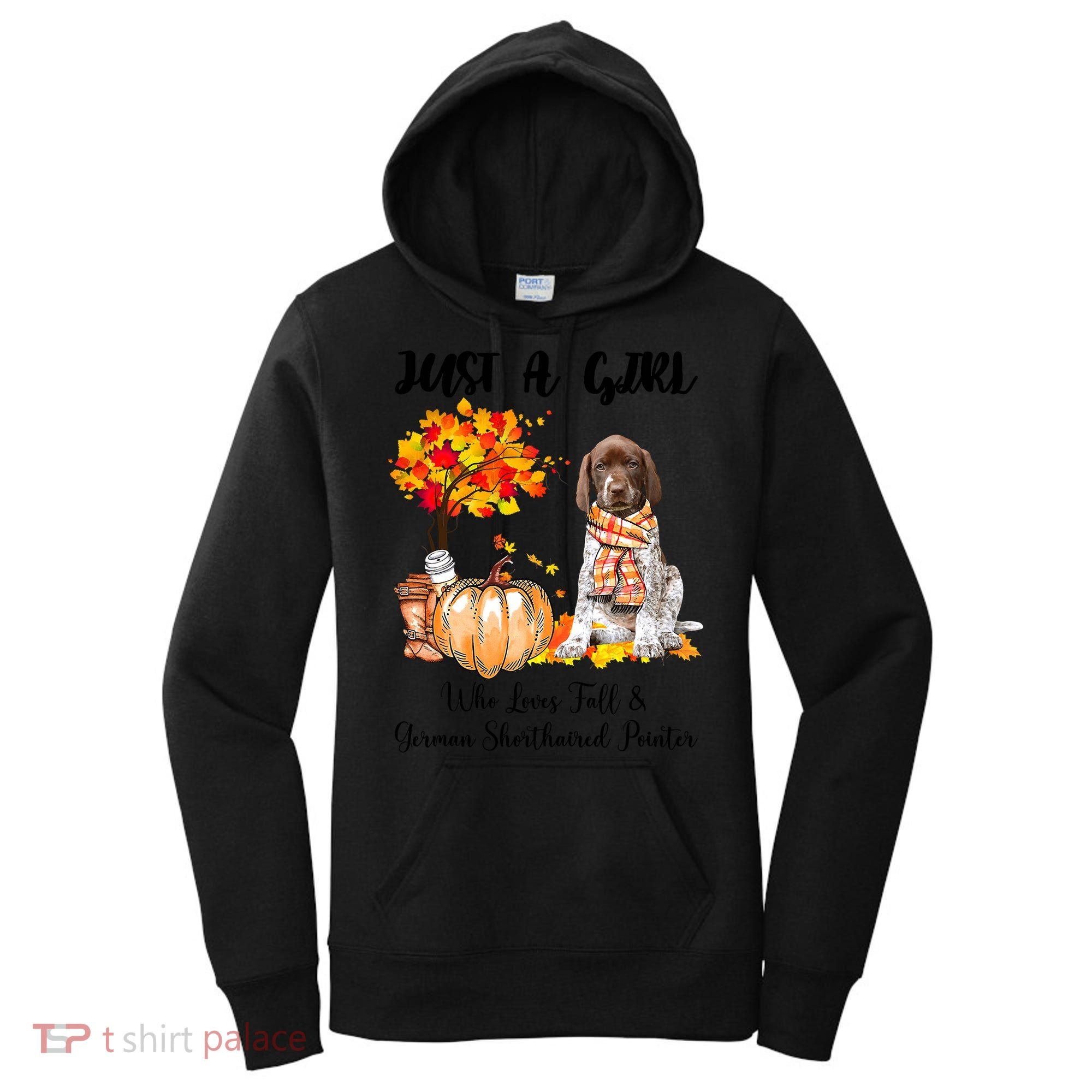 Funny Just A Girl Who Loves Fall And German Shorthaired Pointer Women's Hoodie