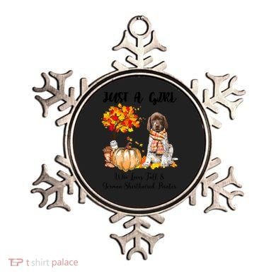 Funny Just A Girl Who Loves Fall And German Shorthaired Pointer Ornament