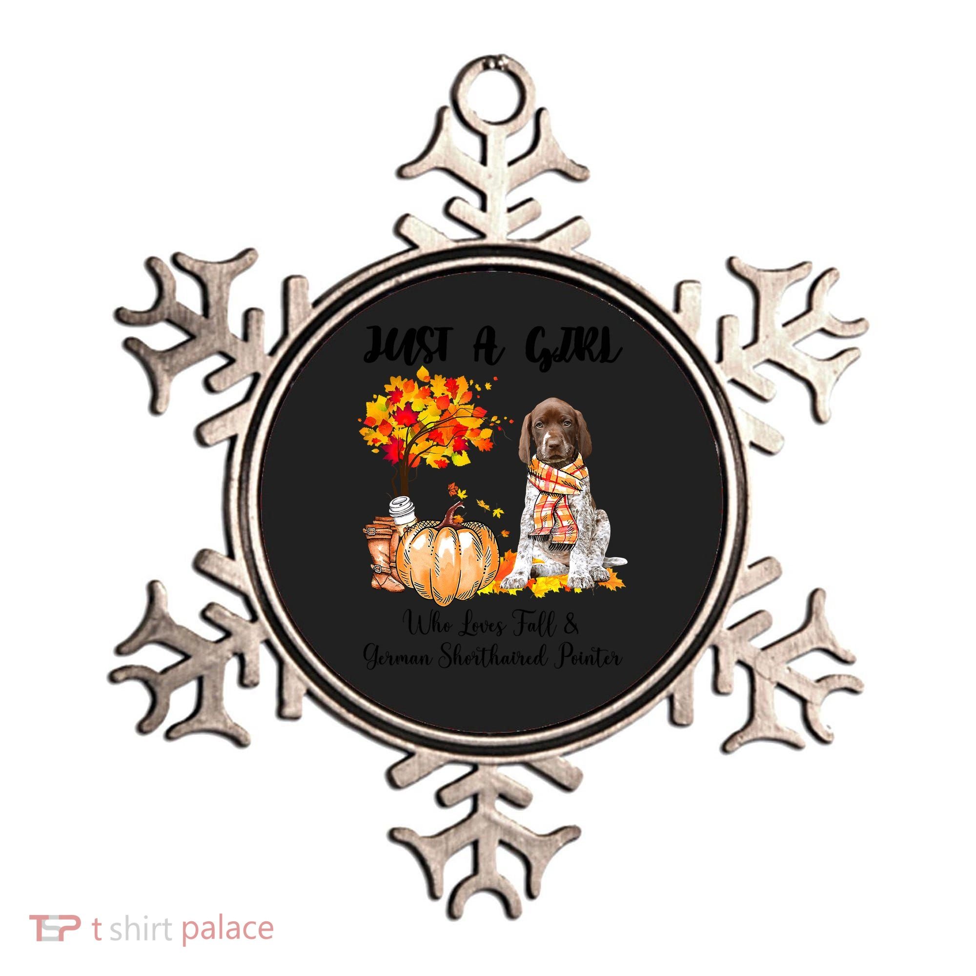 Funny Just A Girl Who Loves Fall And German Shorthaired Pointer Ornament