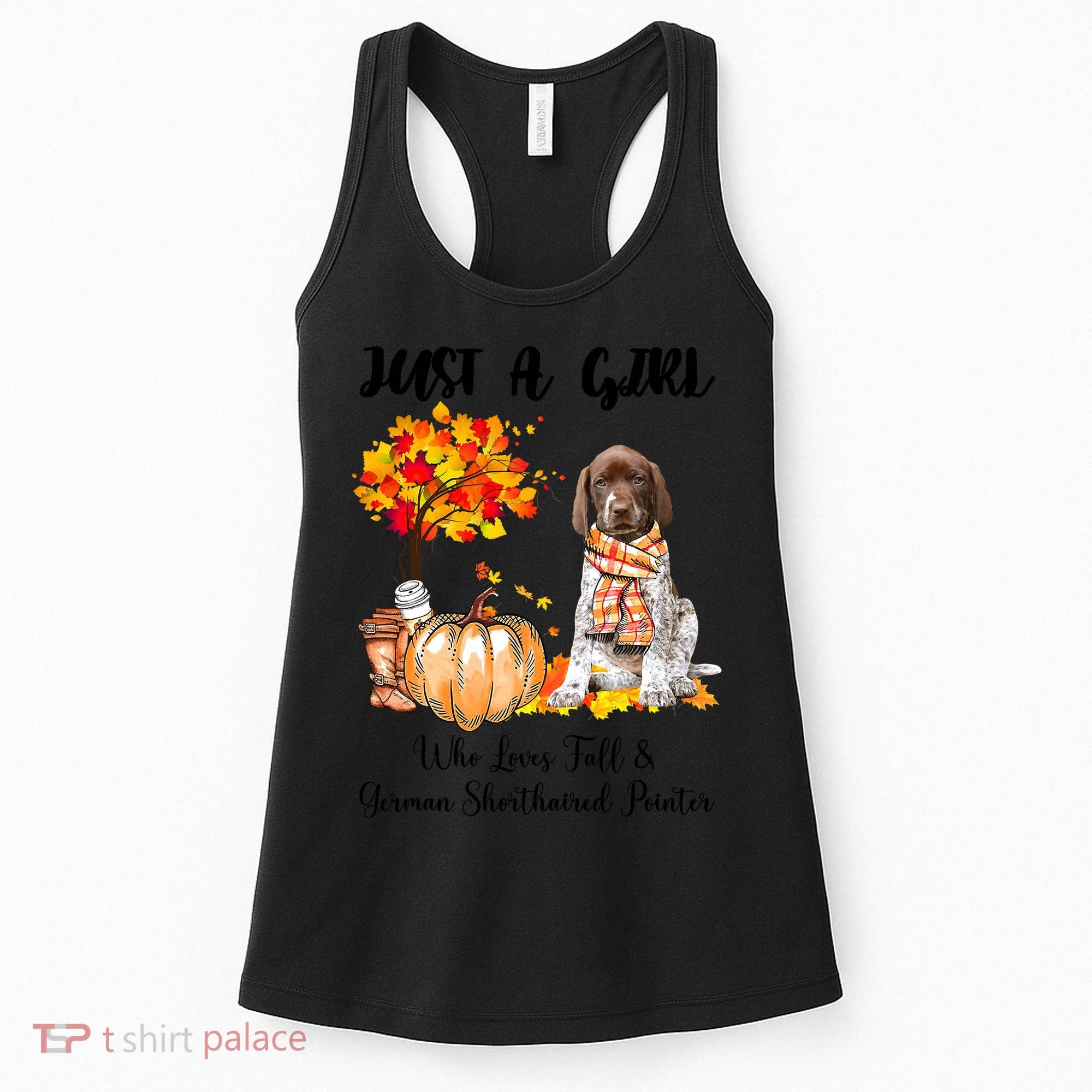 Funny Just A Girl Who Loves Fall And German Shorthaired Pointer Women's Tank Top