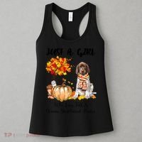 Funny Just A Girl Who Loves Fall And German Shorthaired Pointer Women's Tank Top thumb 3