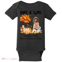 Funny Just A Girl Who Loves Fall And German Shorthaired Pointer Baby Bodysuit thumb 0