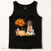 Funny Just A Girl Who Loves Fall And German Shorthaired Pointer Tank Top thumb 2