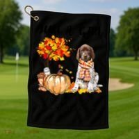Funny Just A Girl Who Loves Fall And German Shorthaired Pointer Golf Towel thumb 1