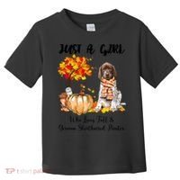 Funny Just A Girl Who Loves Fall And German Shorthaired Pointer Toddler T-Shirt thumb 0
