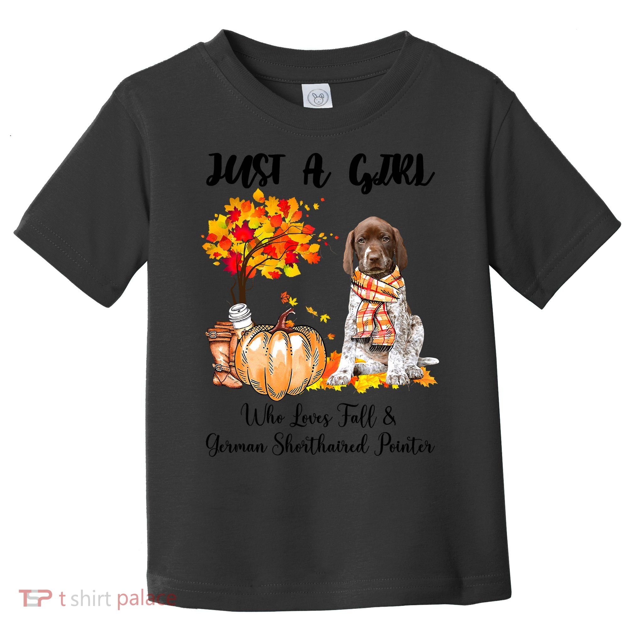 Funny Just A Girl Who Loves Fall And German Shorthaired Pointer Toddler T-Shirt