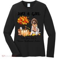 Funny Just A Girl Who Loves Fall And German Shorthaired Pointer Women's Long Sleeve Shirt thumb 0