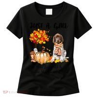 Funny Just A Girl Who Loves Fall And German Shorthaired Pointer Women's T-Shirt thumb 0