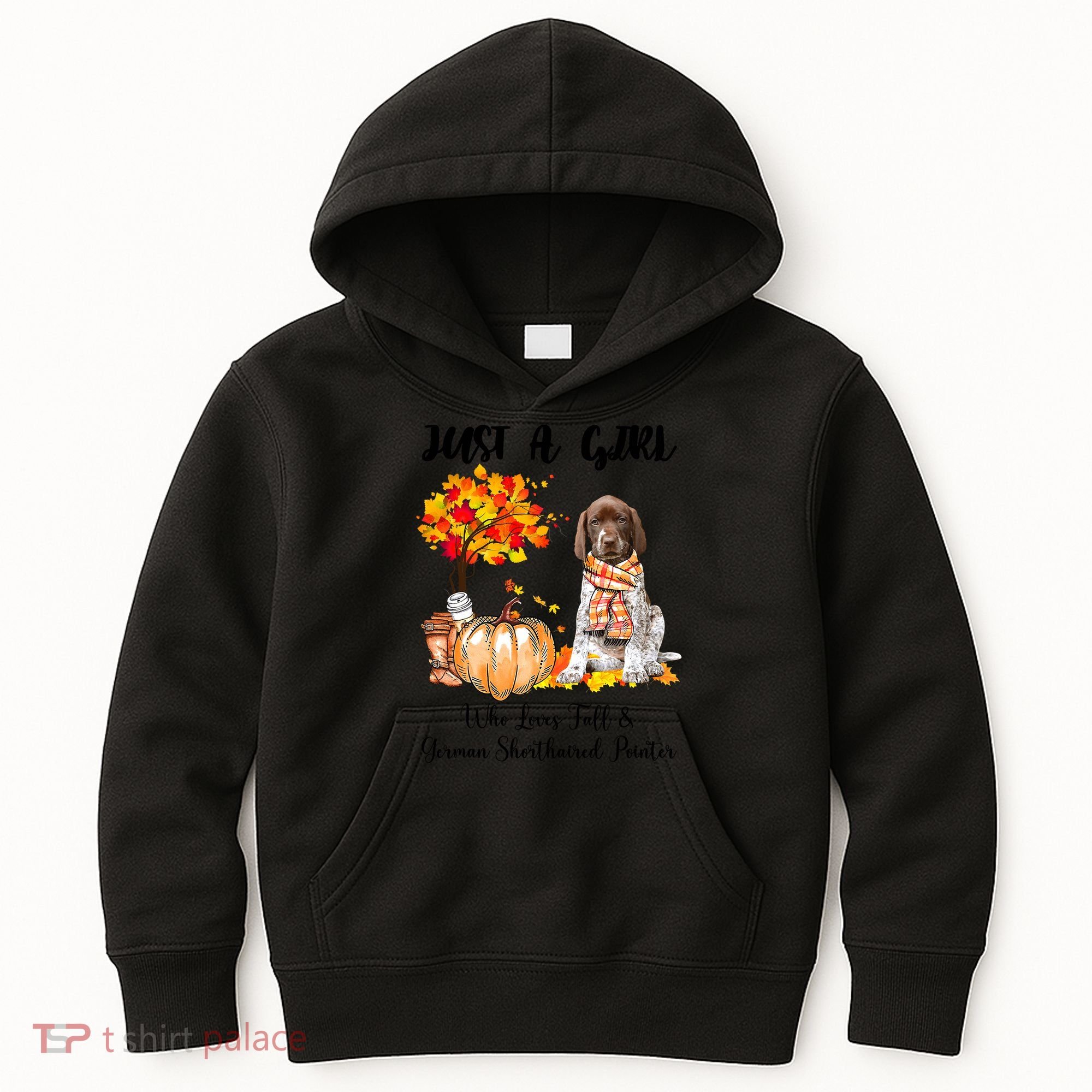 Funny Just A Girl Who Loves Fall And German Shorthaired Pointer Kids Hoodie
