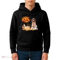 Funny Just A Girl Who Loves Fall And German Shorthaired Pointer Kids Hoodie thumb 4