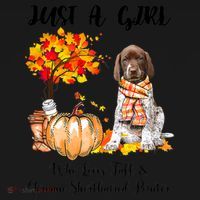Funny Just A Girl Who Loves Fall And German Shorthaired Pointer Kids Hoodie thumb 5