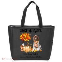 Funny Just A Girl Who Loves Fall And German Shorthaired Pointer Tote Bag thumb 0