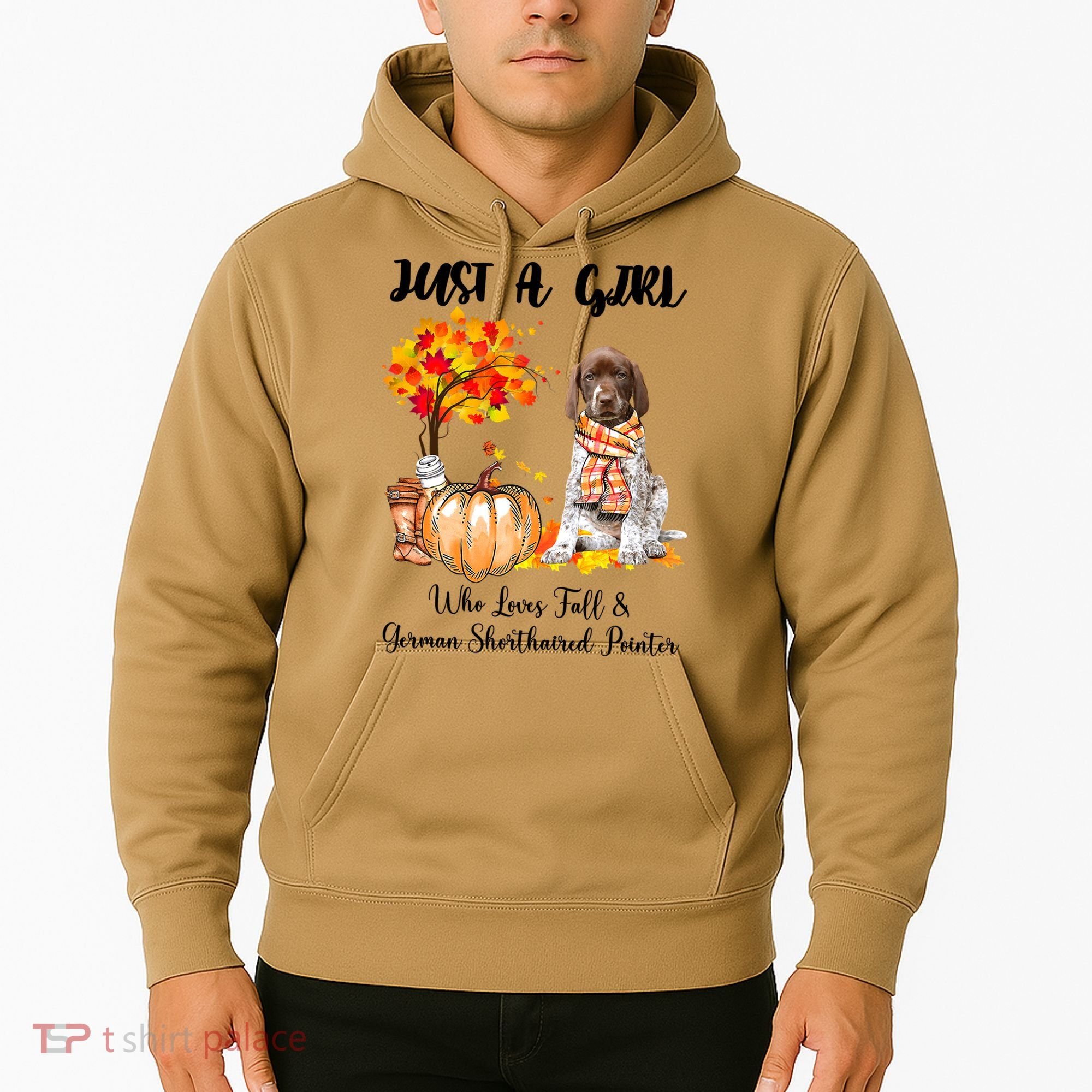 Funny Just A Girl Who Loves Fall And German Shorthaired Pointer Hoodie