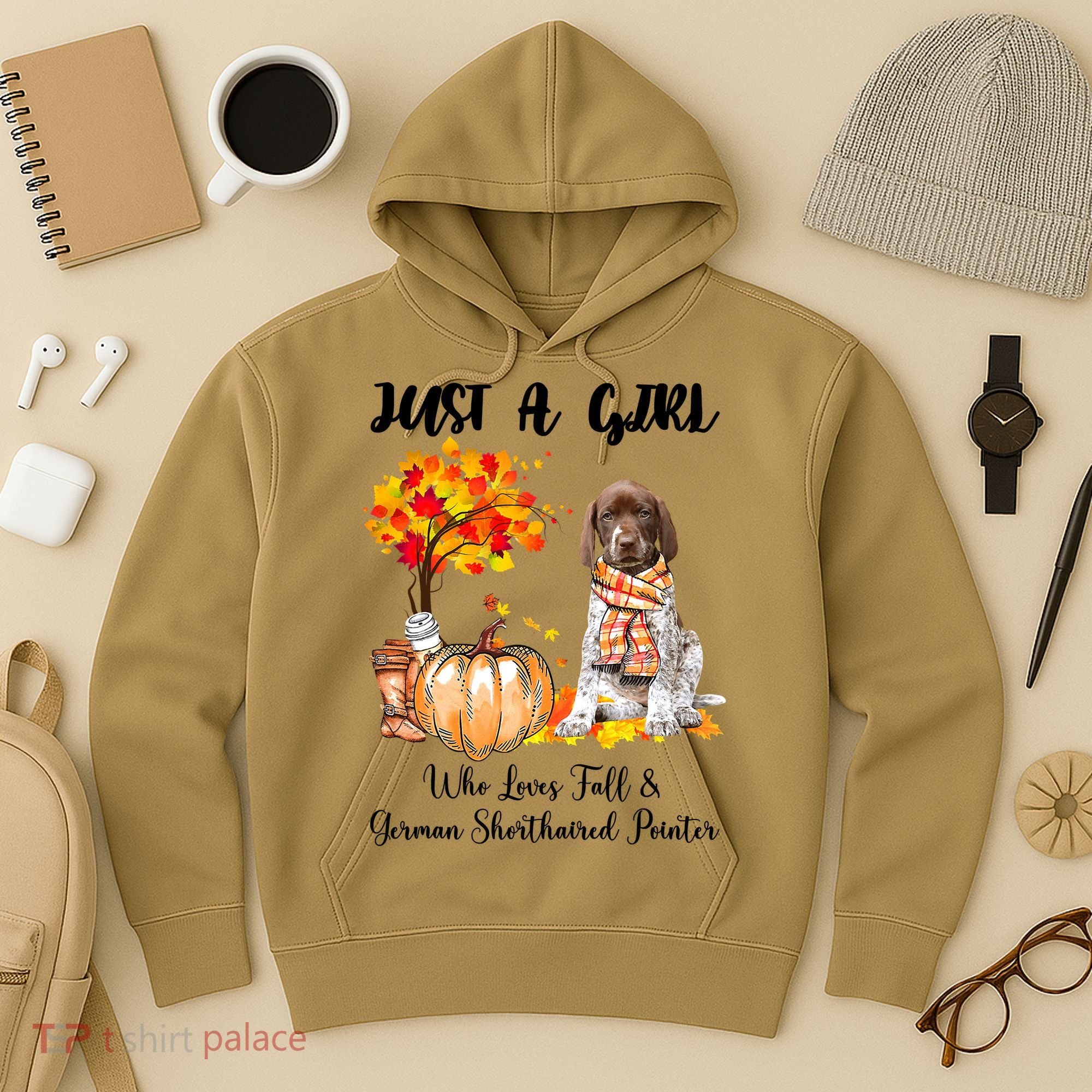 Funny Just A Girl Who Loves Fall And German Shorthaired Pointer Hoodie