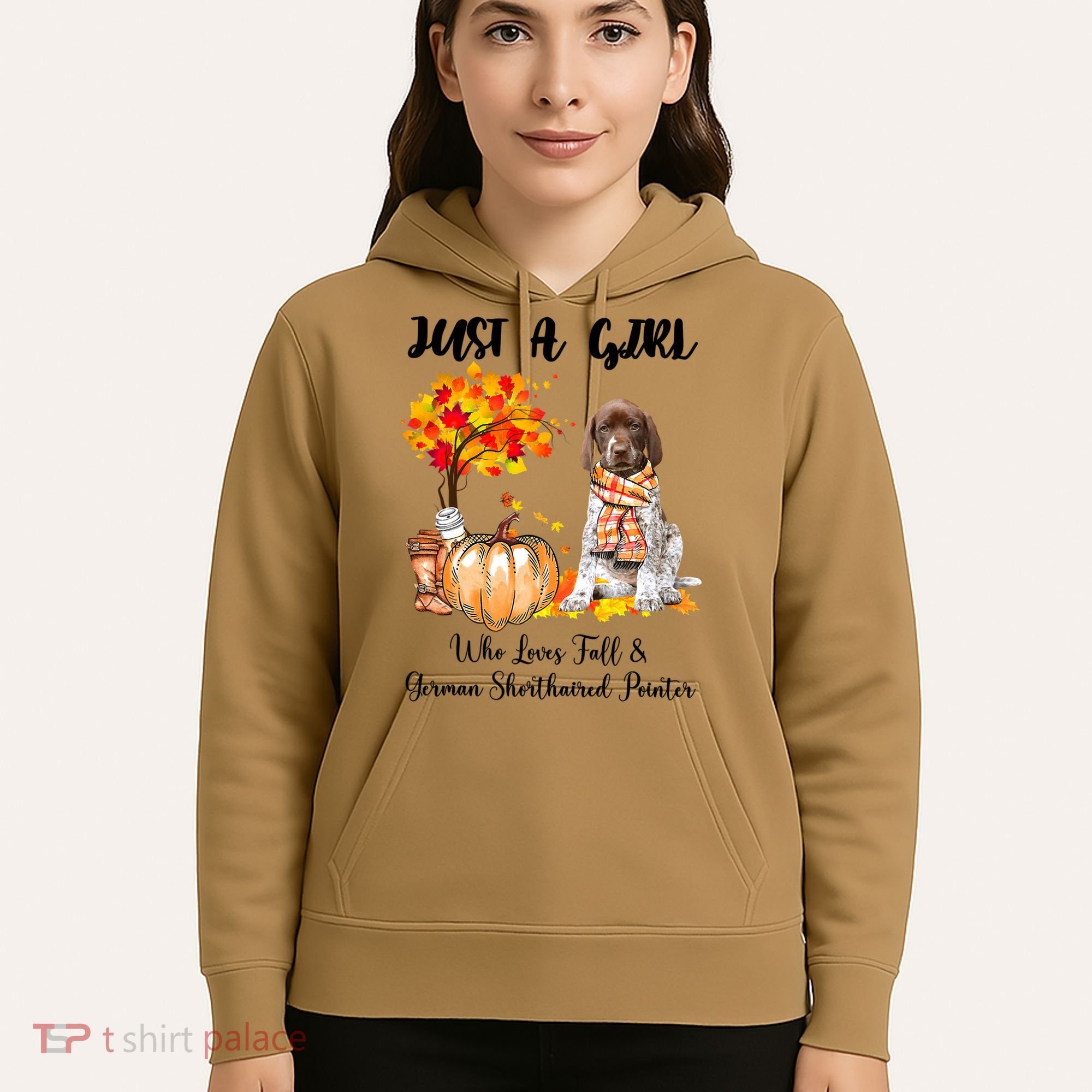 Funny Just A Girl Who Loves Fall And German Shorthaired Pointer Hoodie