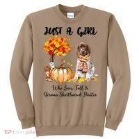 Funny Just A Girl Who Loves Fall And German Shorthaired Pointer Sweatshirt thumb 0