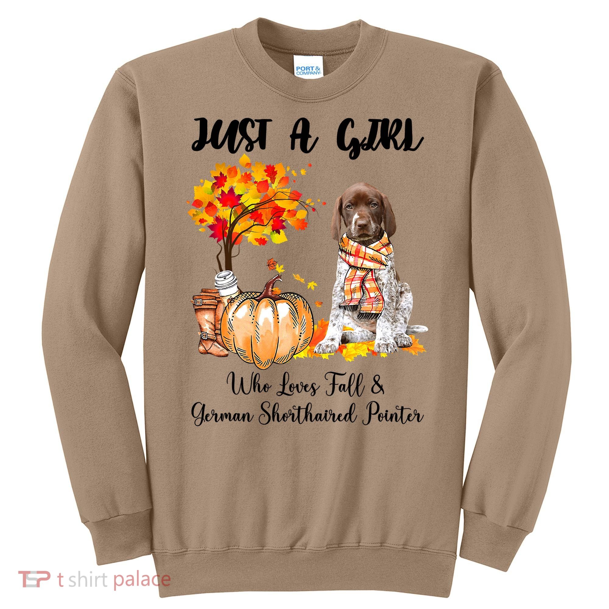 Funny Just A Girl Who Loves Fall And German Shorthaired Pointer Sweatshirt