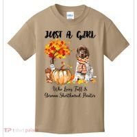 Funny Just A Girl Who Loves Fall And German Shorthaired Pointer Kids T-Shirt thumb 0