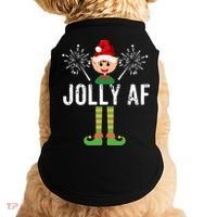 Funny Jolly Af Cute Christmas Elf Santa Hat And Meaningful Gift Doggie Tank thumb 0
