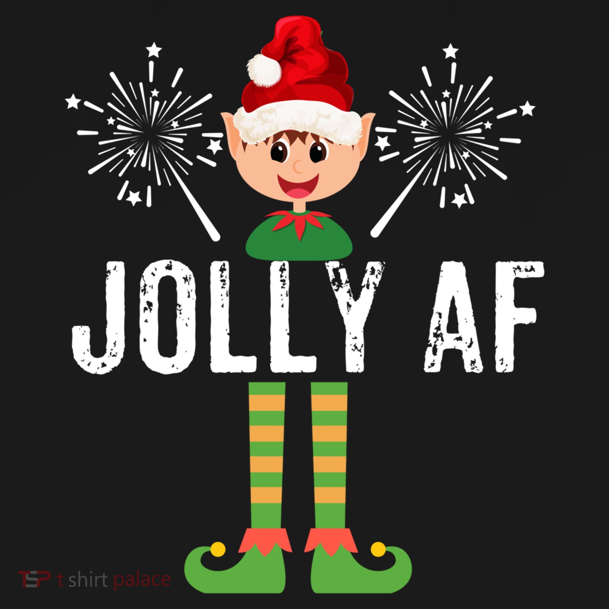 Funny Jolly Af Cute Christmas Elf Santa Hat And Meaningful Gift Doggie Tank