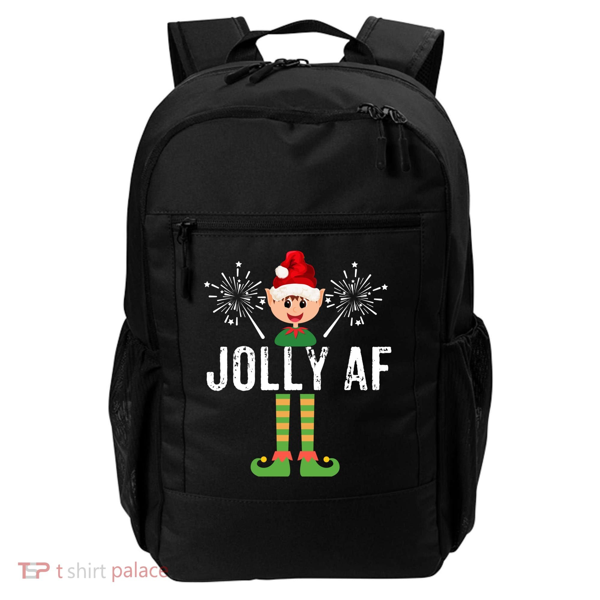 Funny Jolly Af Cute Christmas Elf Santa Hat And Meaningful Gift Backpack