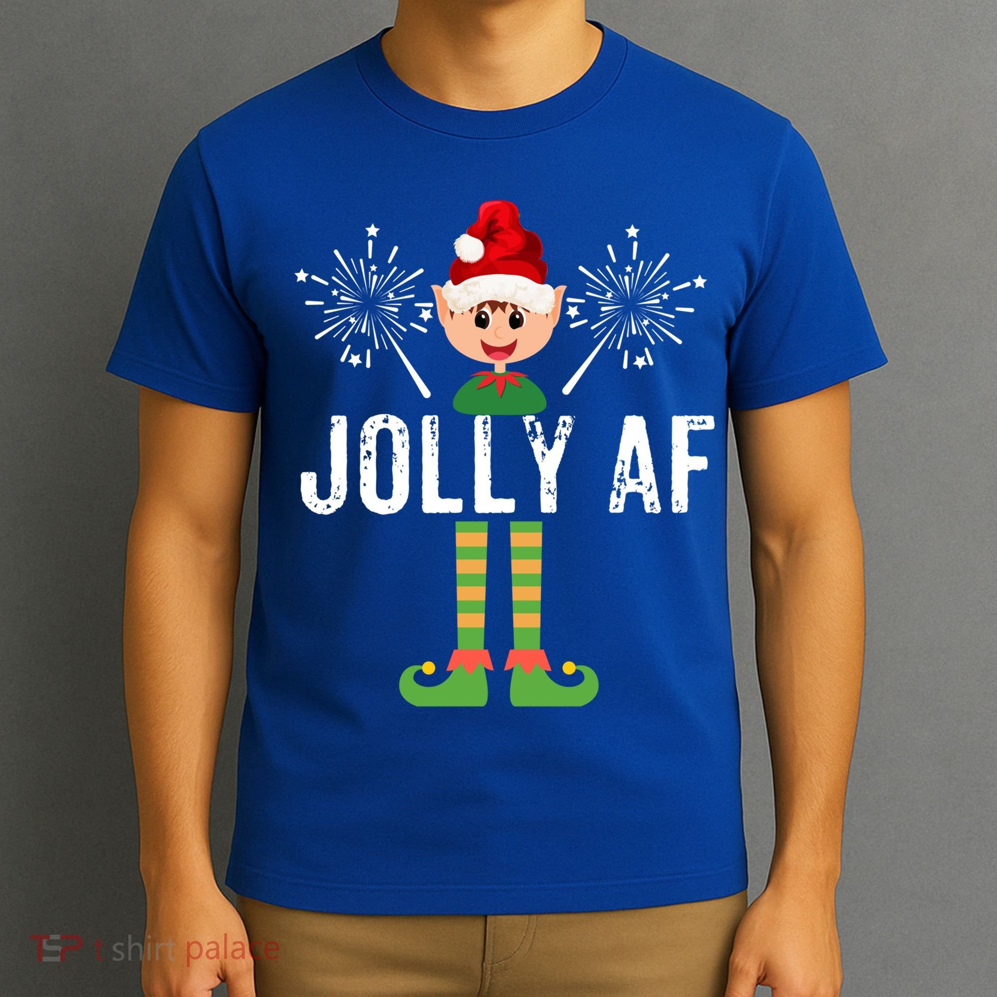 Funny Jolly Af Cute Christmas Elf Santa Hat And Meaningful Gift T-Shirt