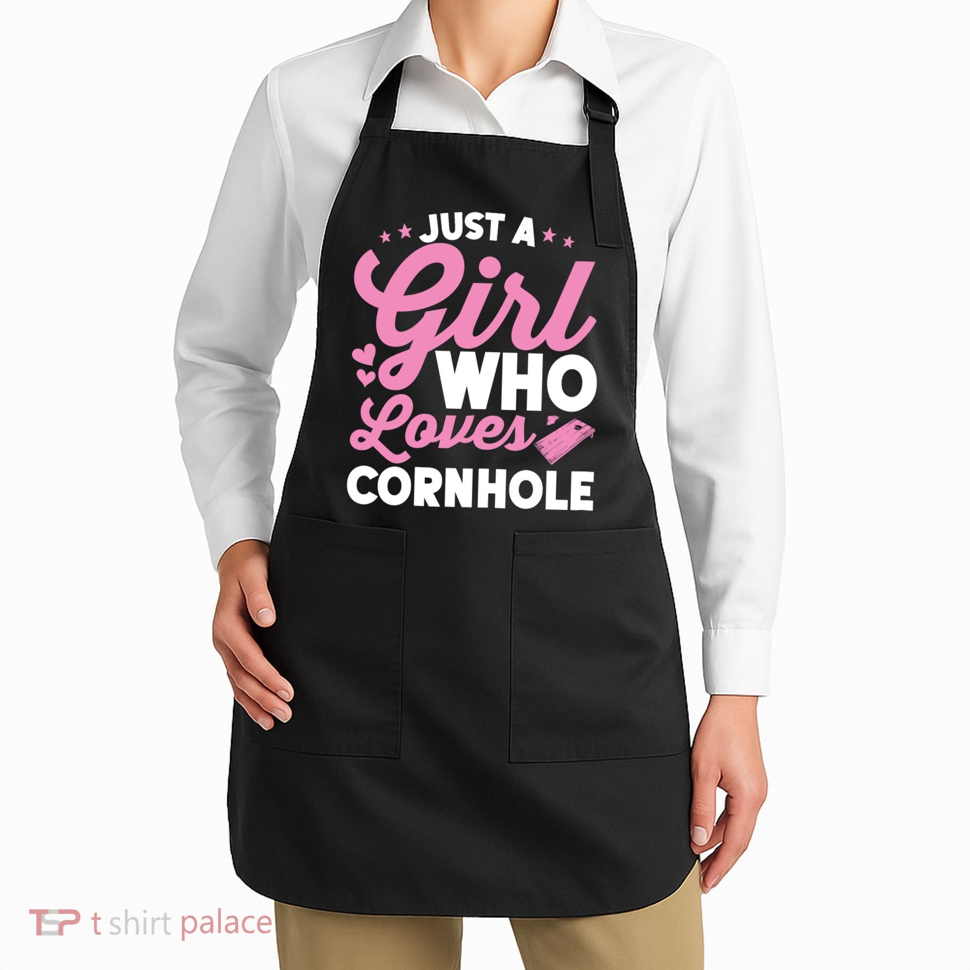 Funny Just A Girl Who Loves Cornhole Bean Bag Toss Apron