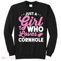 Funny Just A Girl Who Loves Cornhole Bean Bag Toss Sweatshirt thumb 0