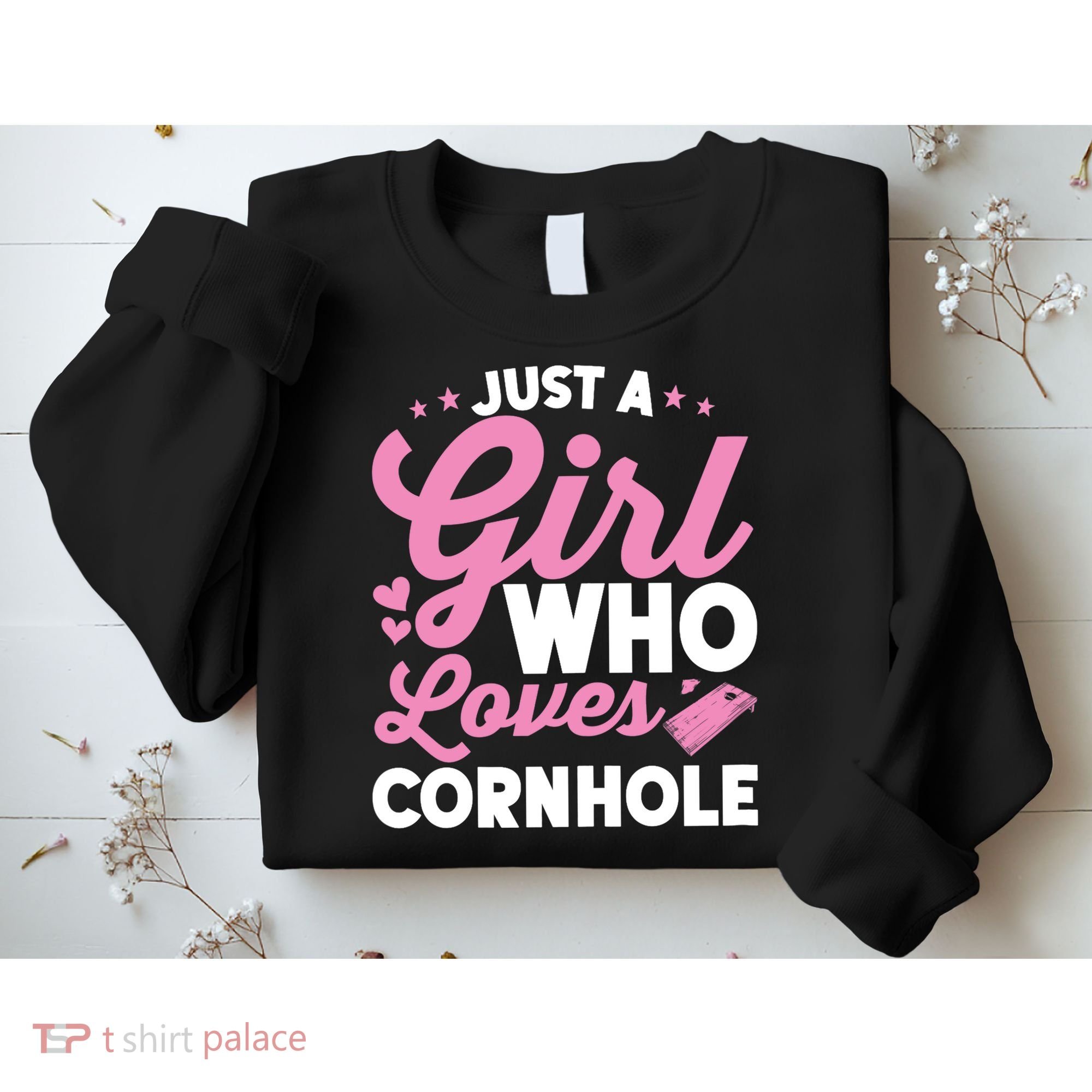 Funny Just A Girl Who Loves Cornhole Bean Bag Toss Sweatshirt