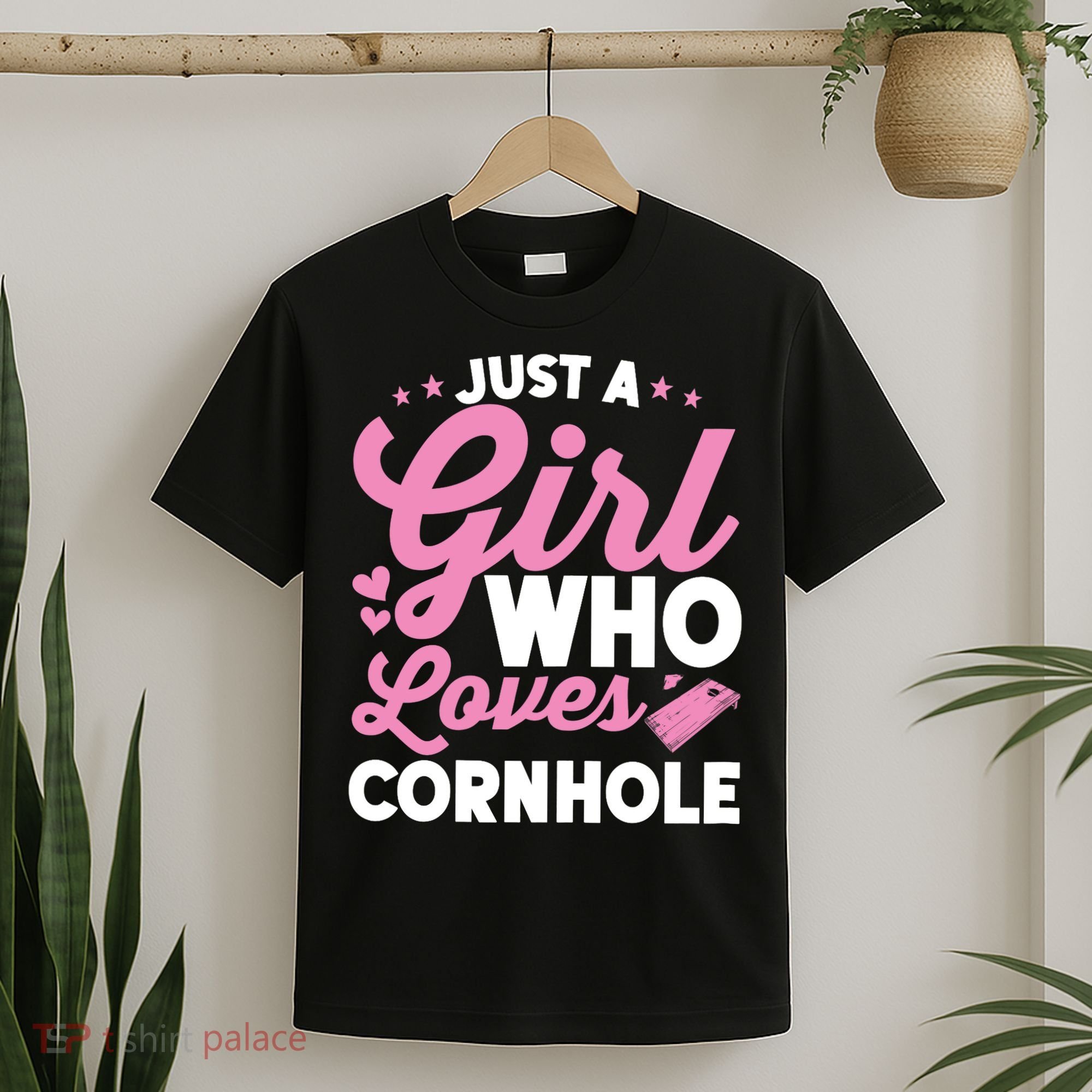 Funny Just A Girl Who Loves Cornhole Bean Bag Toss T-Shirt