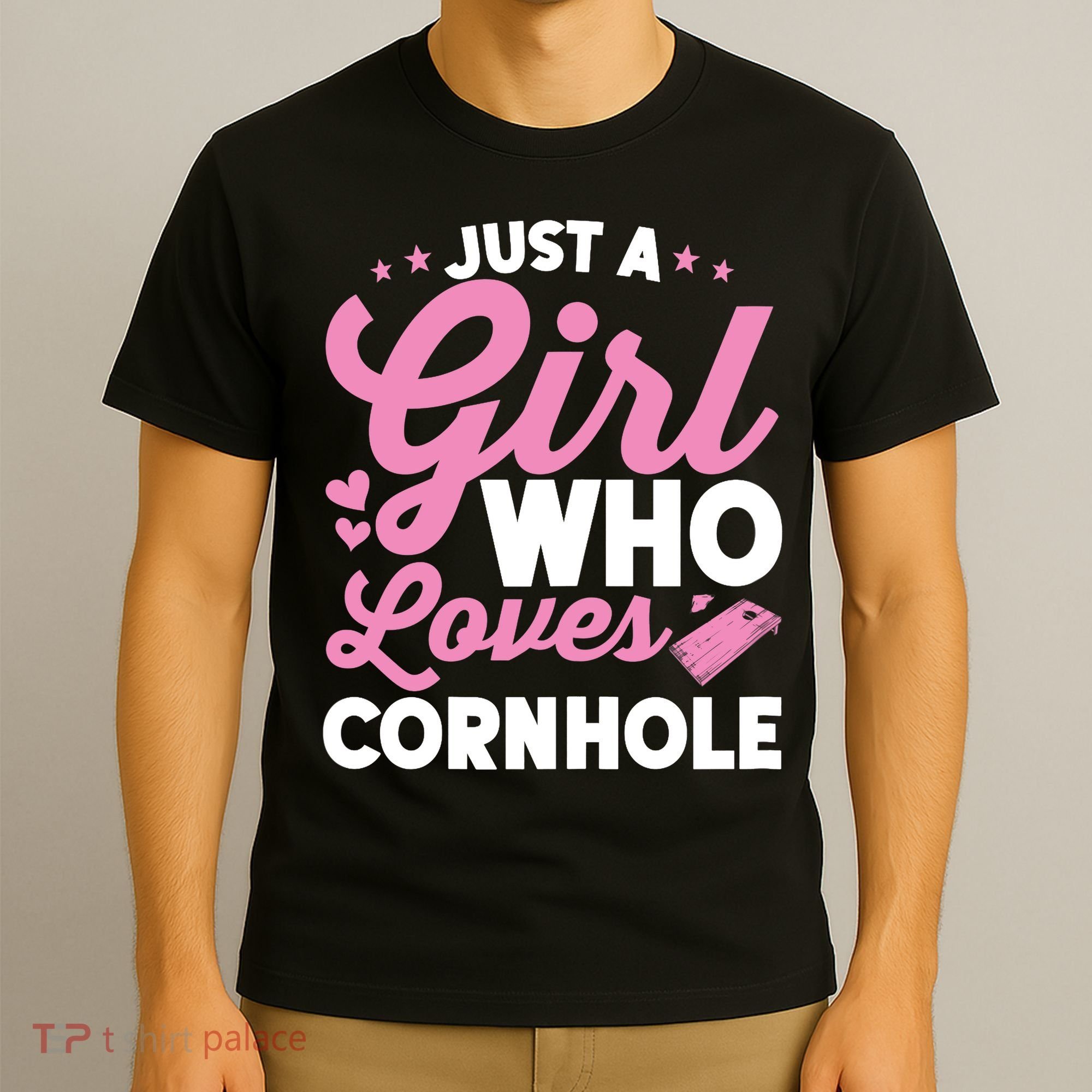Funny Just A Girl Who Loves Cornhole Bean Bag Toss T-Shirt