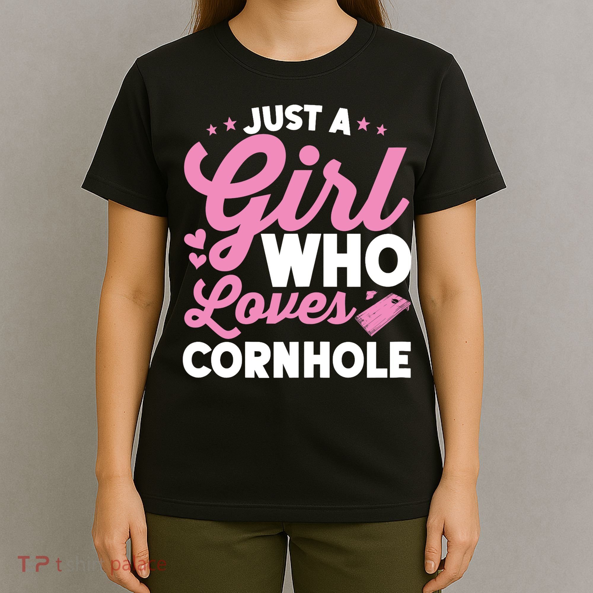 Funny Just A Girl Who Loves Cornhole Bean Bag Toss T-Shirt