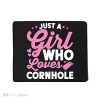 Funny Just A Girl Who Loves Cornhole Bean Bag Toss Mousepad thumb 0