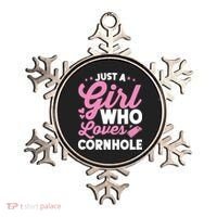 Funny Just A Girl Who Loves Cornhole Bean Bag Toss Ornament thumb 0