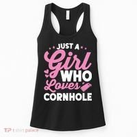 Funny Just A Girl Who Loves Cornhole Bean Bag Toss Women's Tank Top thumb 0
