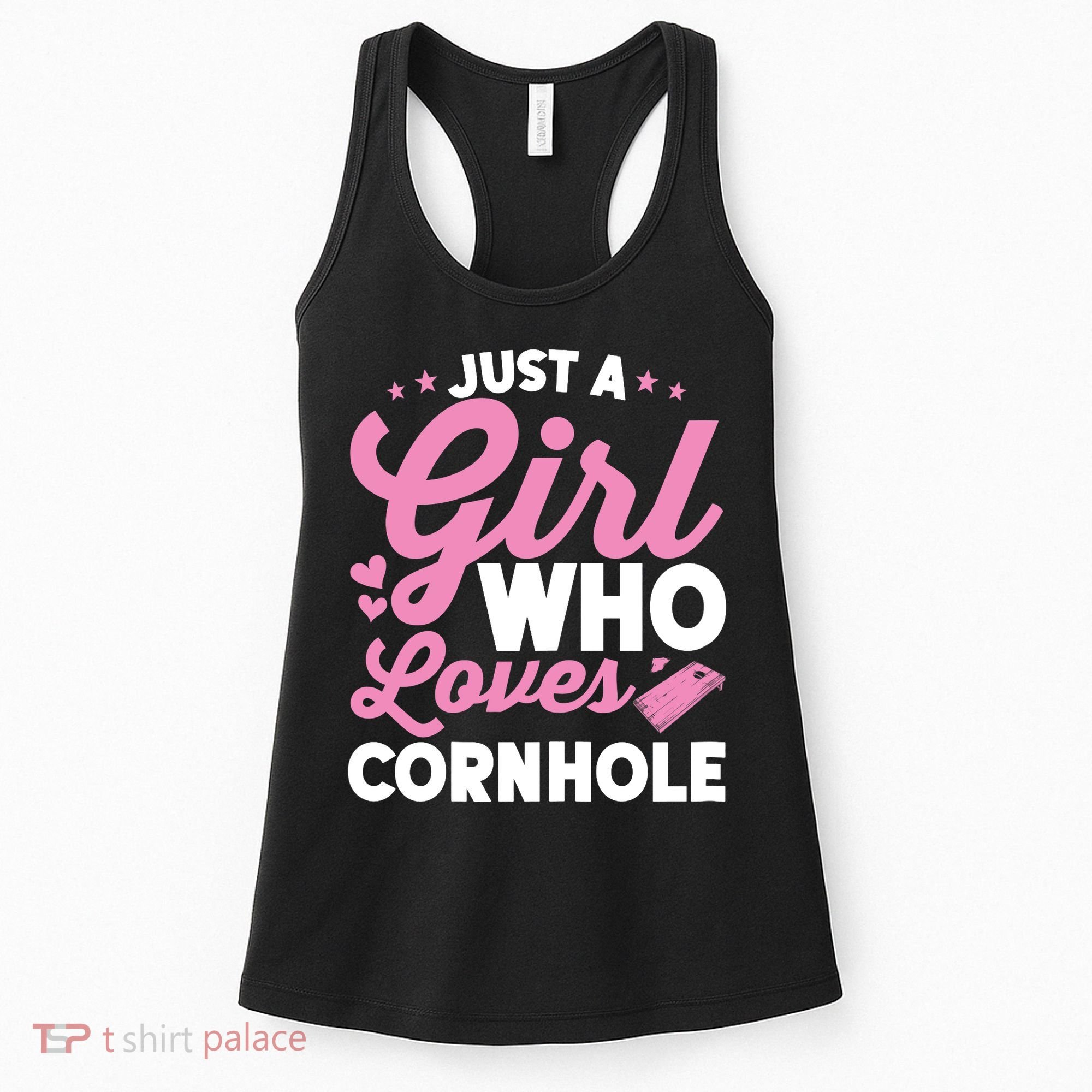 Funny Just A Girl Who Loves Cornhole Bean Bag Toss Women's Tank Top