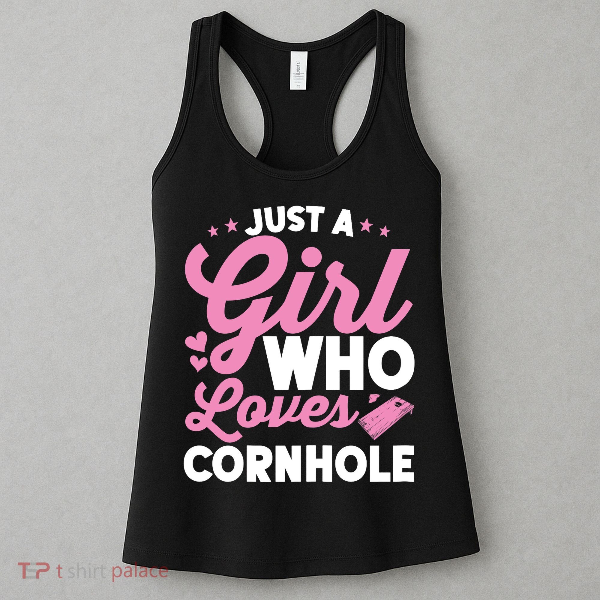 Funny Just A Girl Who Loves Cornhole Bean Bag Toss Women's Tank Top