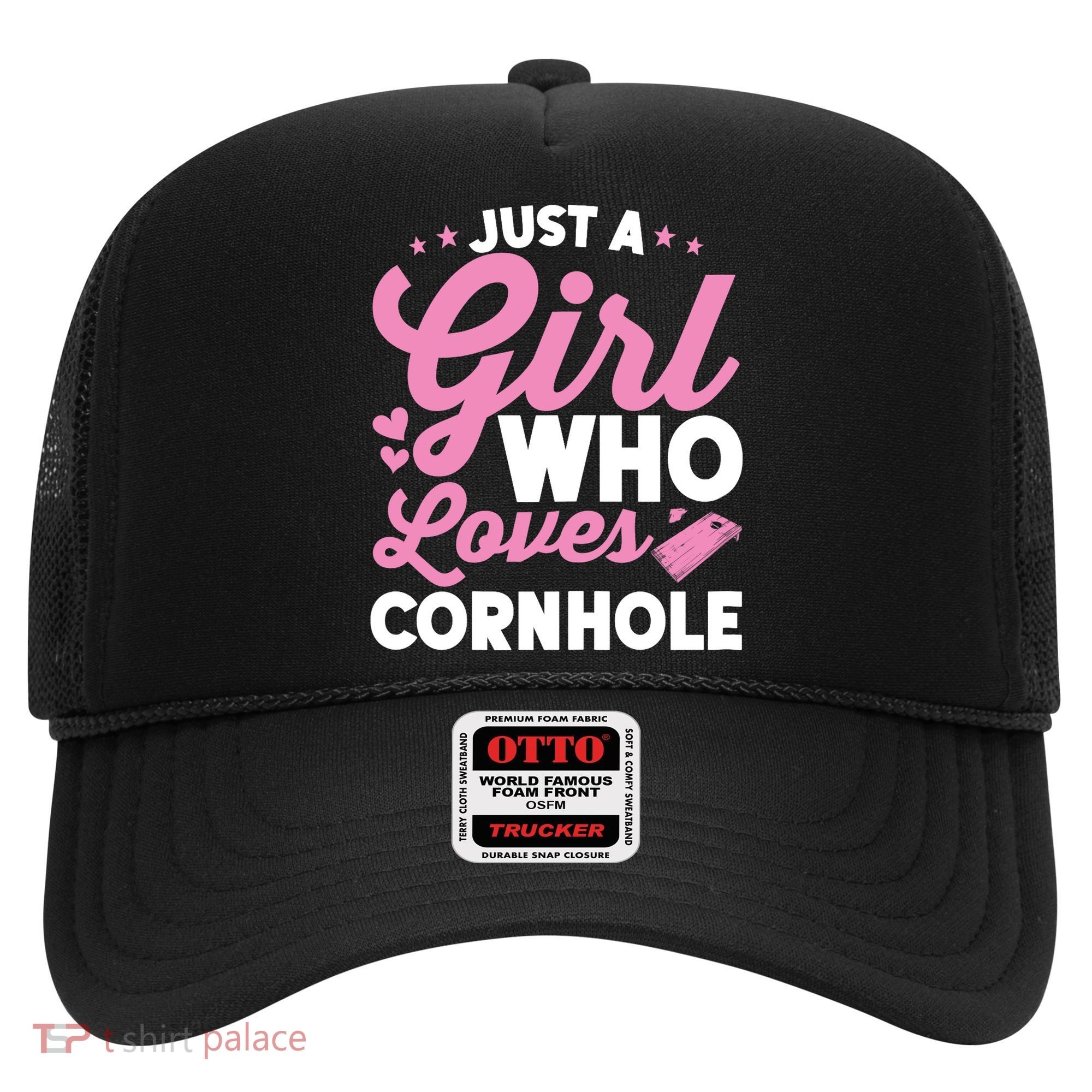 Funny Just A Girl Who Loves Cornhole Bean Bag Toss Hat