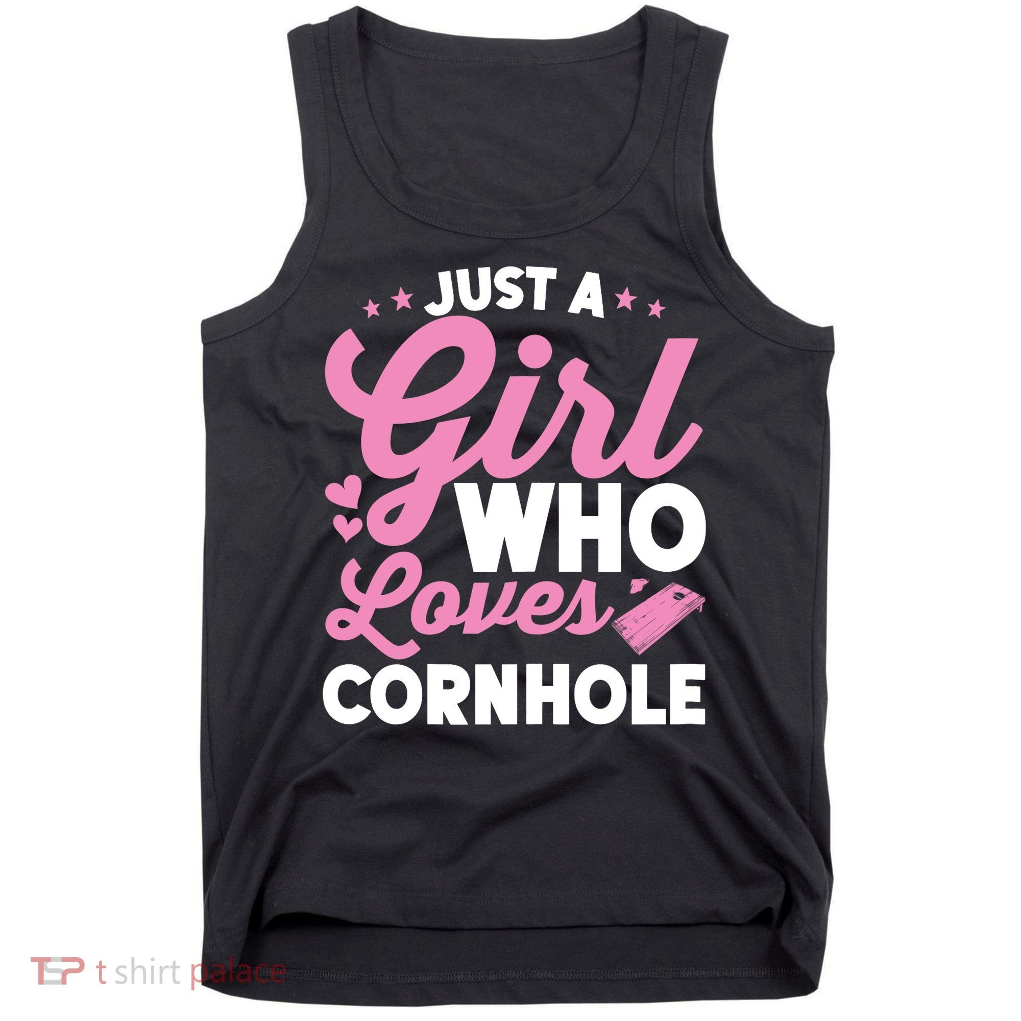 Funny Just A Girl Who Loves Cornhole Bean Bag Toss Tank Top