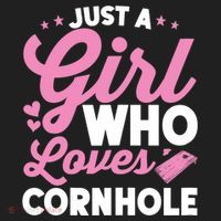 Funny Just A Girl Who Loves Cornhole Bean Bag Toss Golf Towel thumb 3