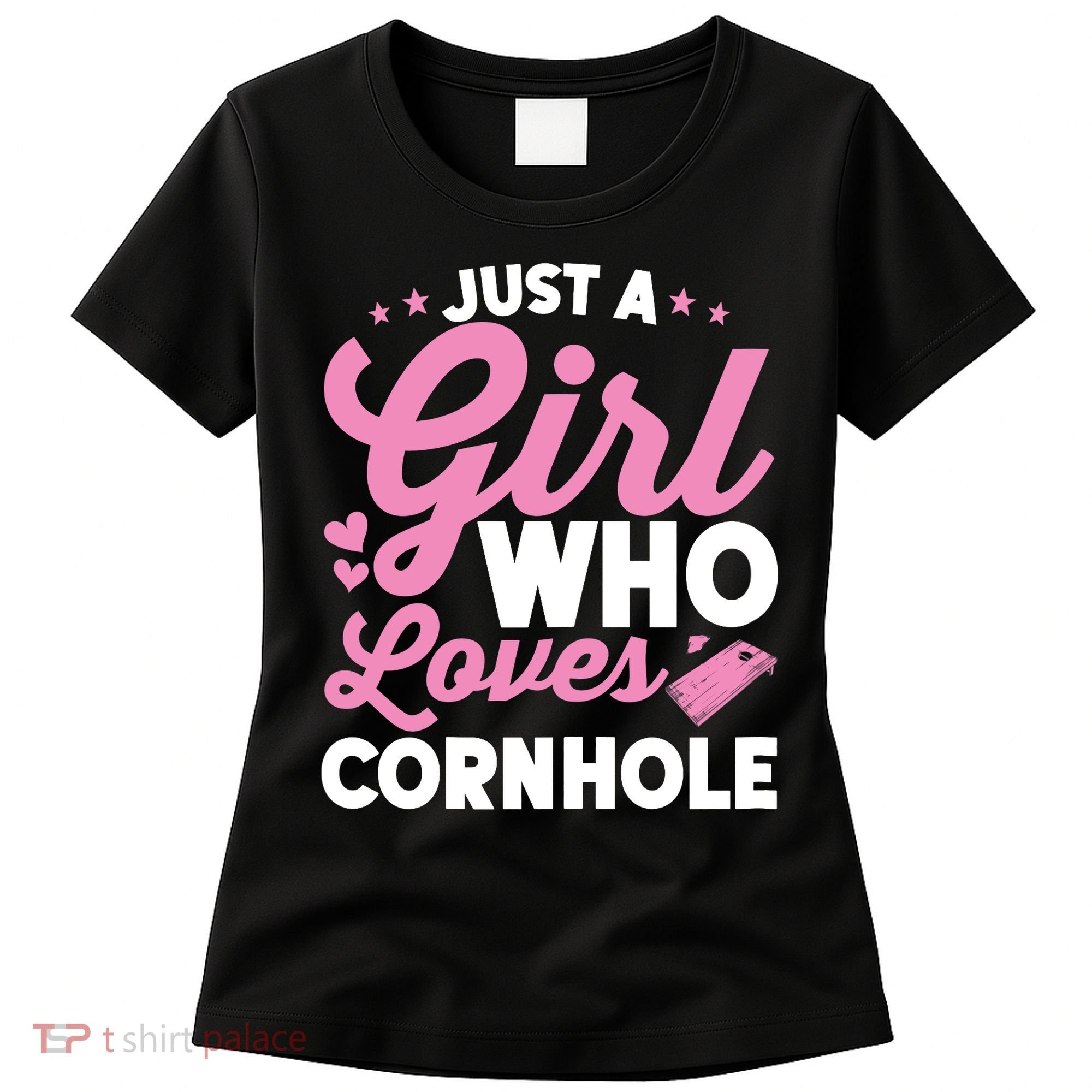 Funny Just A Girl Who Loves Cornhole Bean Bag Toss Women's T-Shirt