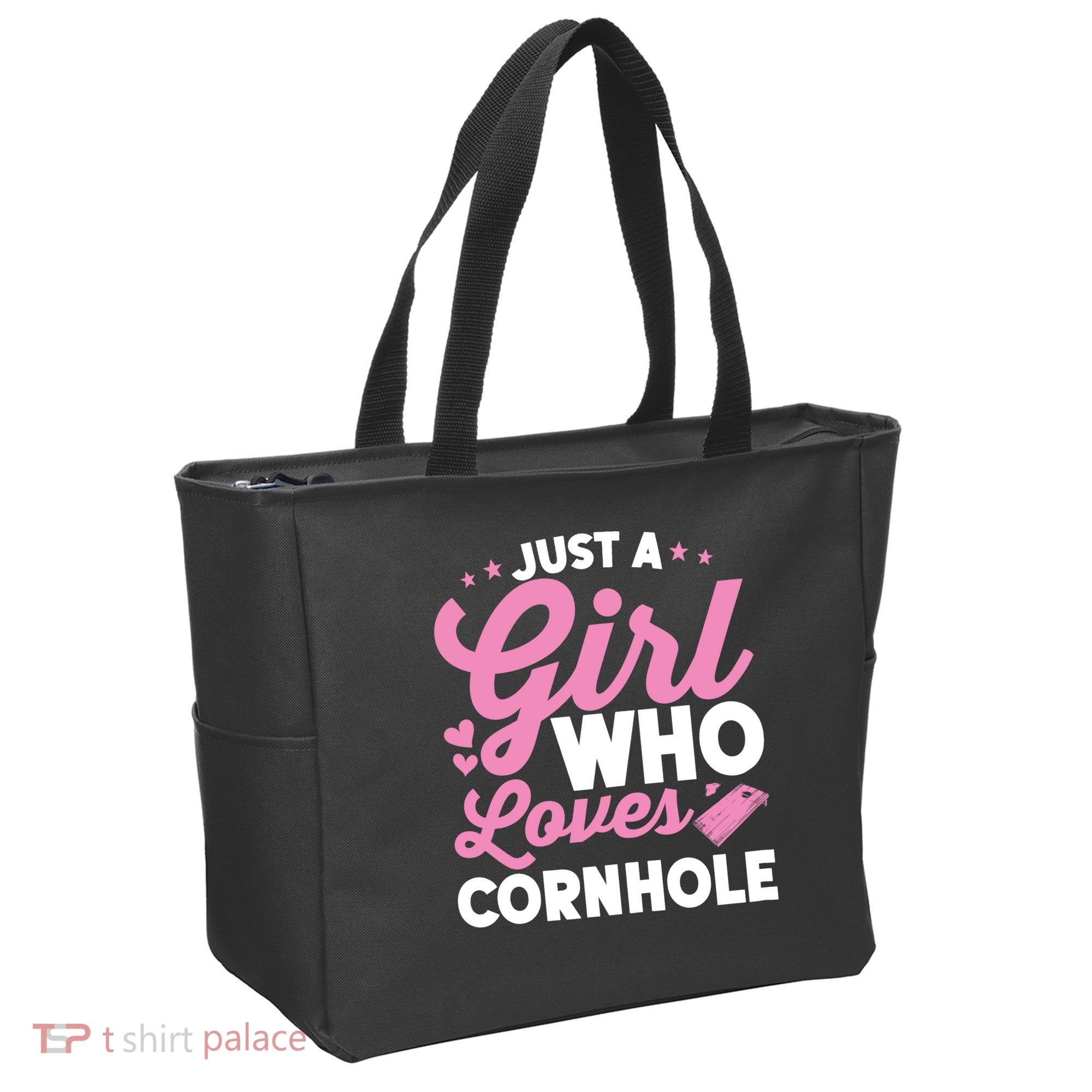 Funny Just A Girl Who Loves Cornhole Bean Bag Toss Tote Bag