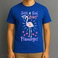 Flamingo Just A Girl Who Loves Flamingos Gift Meaningful Gift T-Shirt thumb 3