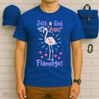 Flamingo Just A Girl Who Loves Flamingos Gift Meaningful Gift T-Shirt thumb 6
