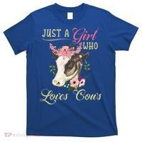 Funny Just A Girl Who Loves Cows Girls And Cow Owners Great Gift T-Shirt thumb 0