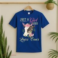 Funny Just A Girl Who Loves Cows Girls And Cow Owners Great Gift T-Shirt thumb 2
