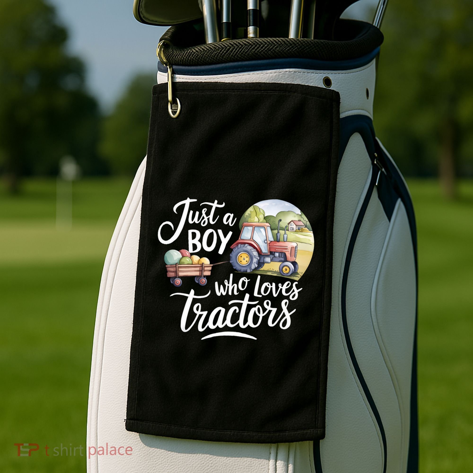 Farm Just A Who Loves Tractors Farmer Cool Gift Golf Towel