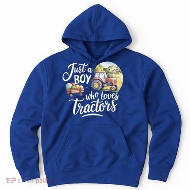 Farm Just A Who Loves Tractors Farmer Cool Gift Hoodie