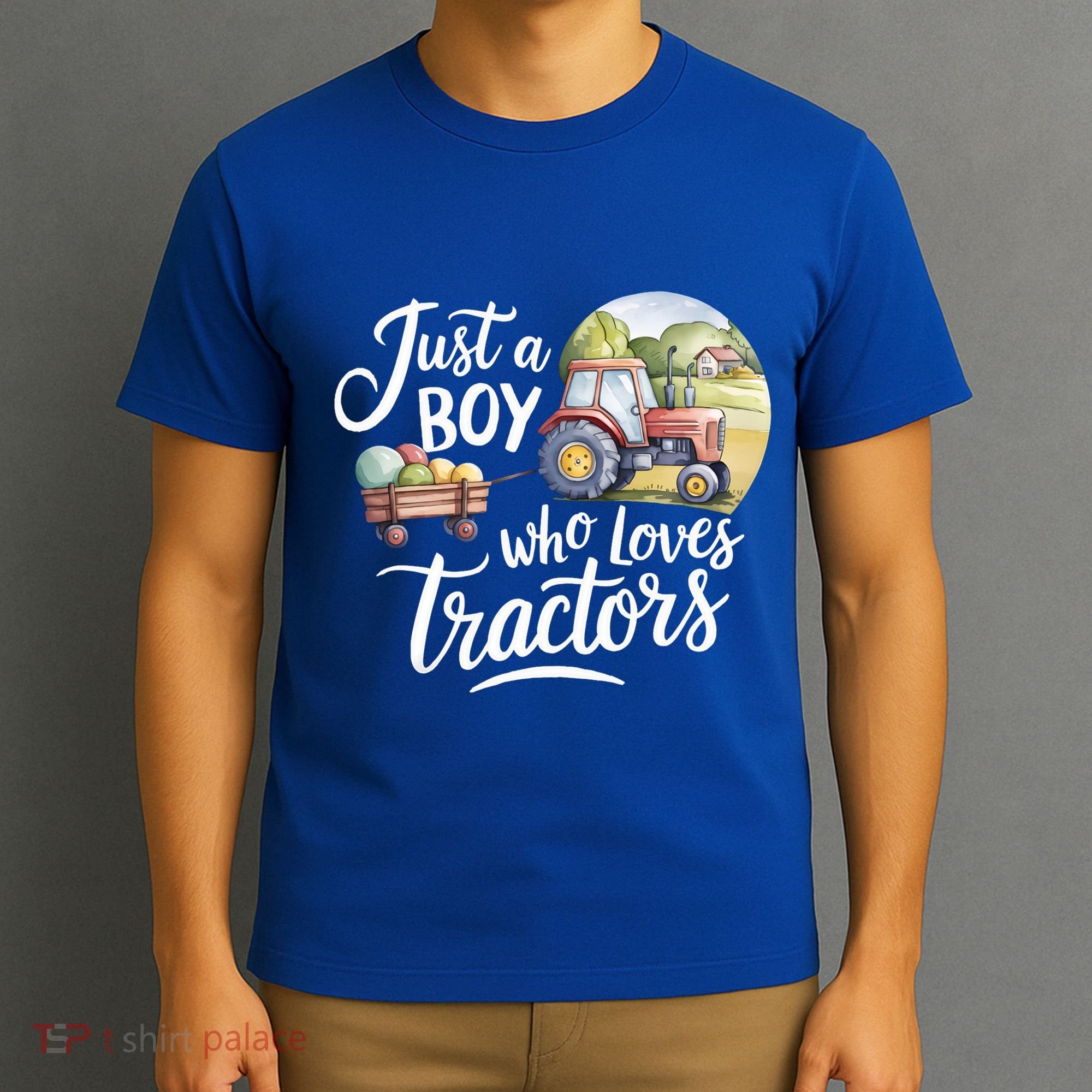 Farm Just A Who Loves Tractors Farmer Cool Gift T-Shirt